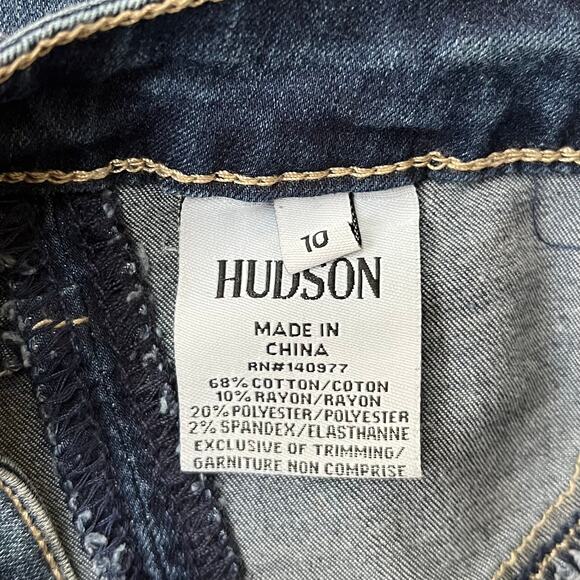 Hudson Kids Skinny Jeans Flap Triangle Pocket Distressed Girl's Size 10 - Picture 3 of 6